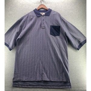 Tonix Nologo Vintage Men's Short Sleeve Blue Polo Shirt Size 4X